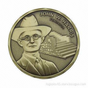 Zinc alloy coin without colors, different plating and diamond cut edges available